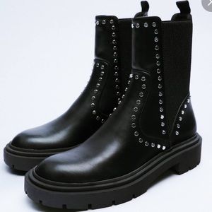 ZARA womens boots with studs